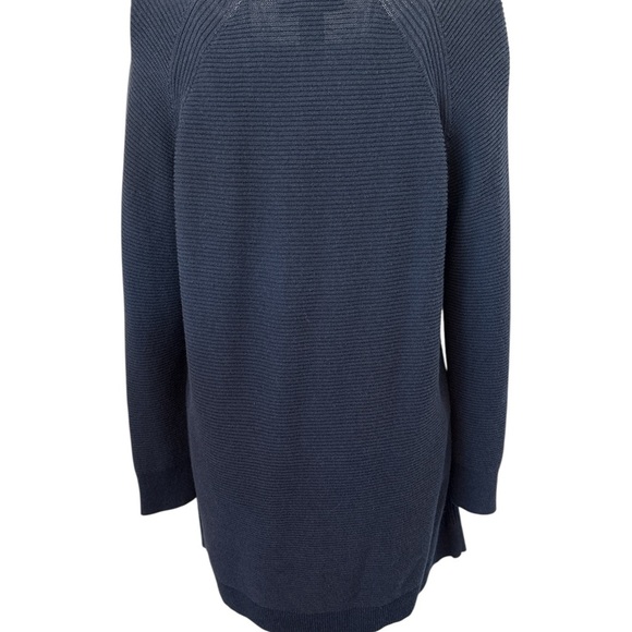Christopher & Banks Ribbed PullOver Sweater, Size Large, Cotton/Rayon, Navy Blue - Picture 2 of 6